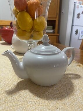 Classic White Ceramic Teapot